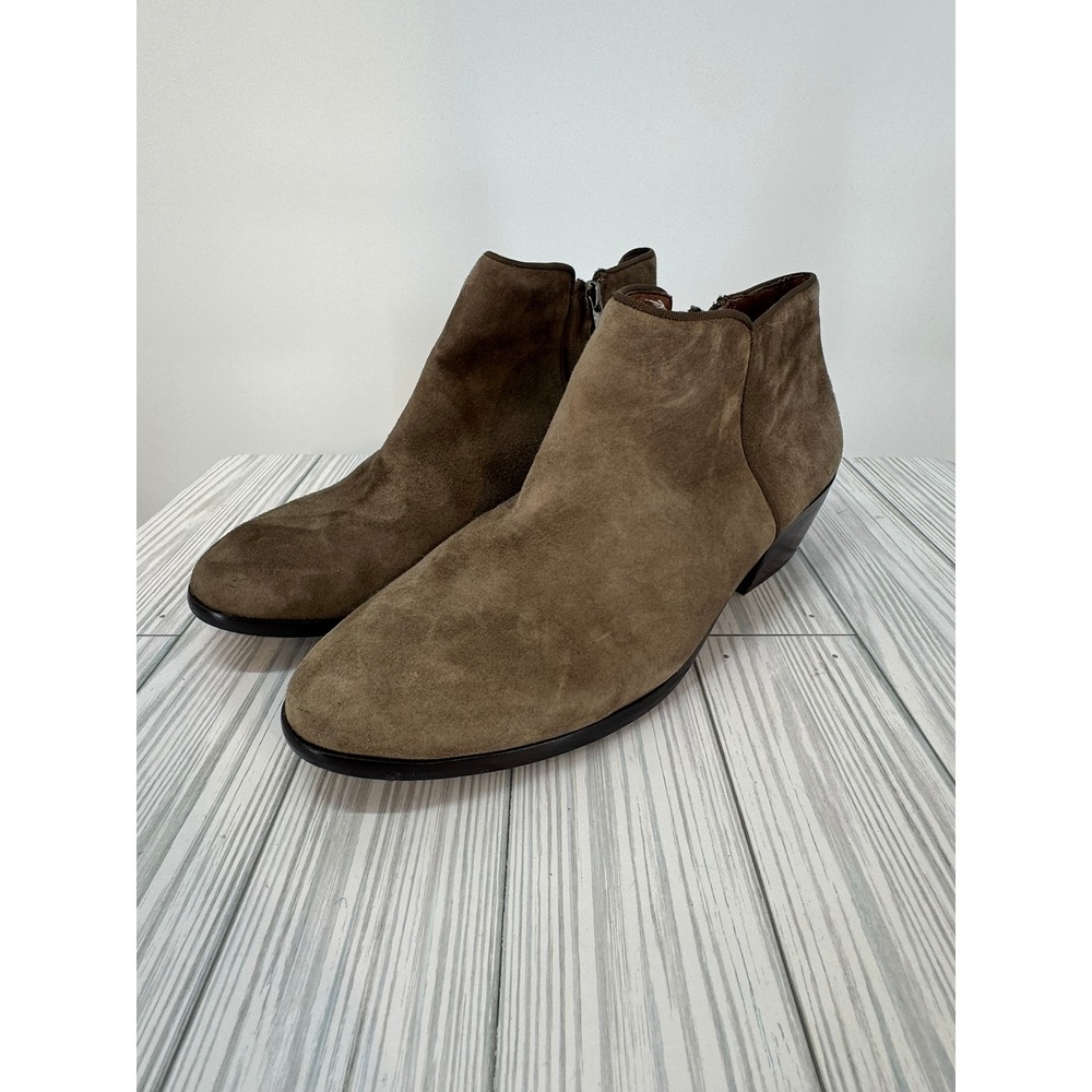 Sam Edelman Petty Brown‎ Suede Leather Side Zip Heeled Ankle Boots Women's 8.5W